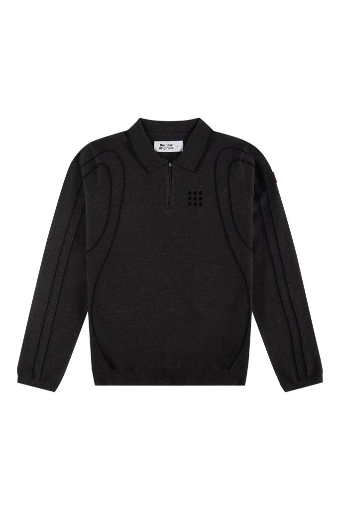 Innerspace Long Sleeve Polo Brown Melange/Black