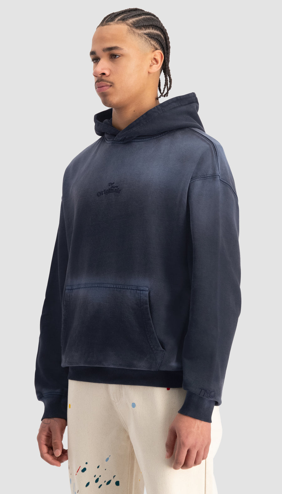 Workman Vintage Hoodie Stock Navy