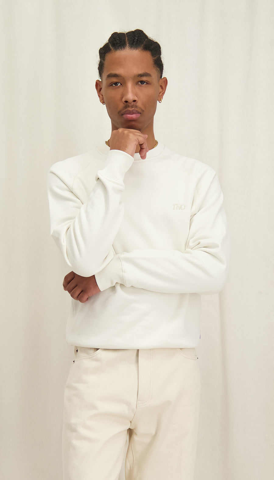 Bouquet Crewneck White Alyssum