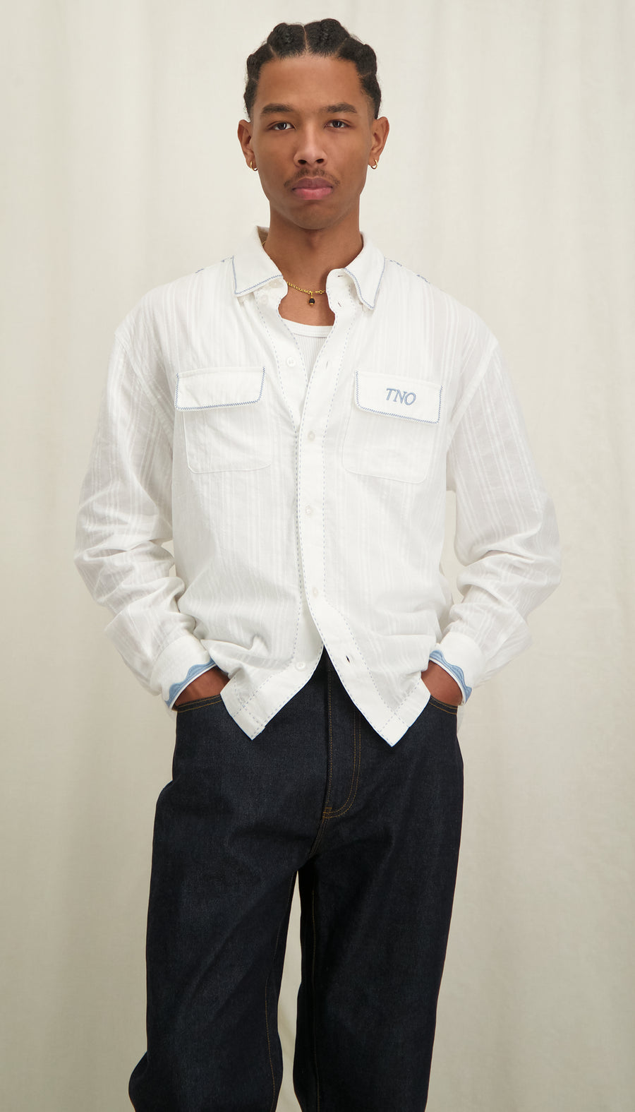 Kitchen Shirt Alyssum/Bijou Blue
